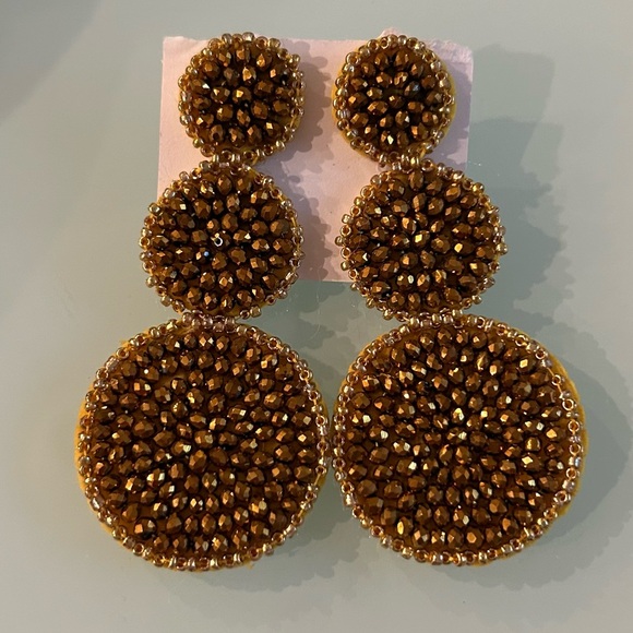 Elegant glass handmade triple dangle earrings - Picture 2 of 9